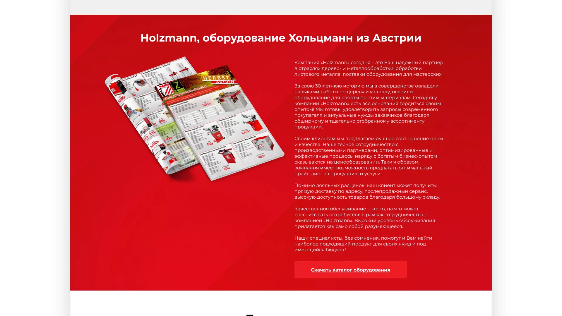 Создание сайта компании «HOLZMANN Maschinen GmbH» в Талице